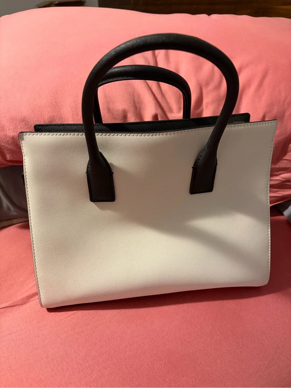 kate spade Two-Tone Black and Cream Structured Satchel